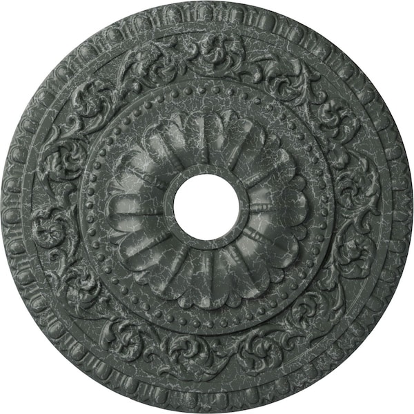 Ekena Millwork Vaduz Medallion (Canopies up to 3 1/2"), 23 1/2"OD x 3 1/2"ID x 2 1/8"P, Athenian Green Crackle CM23VAAGC - main
